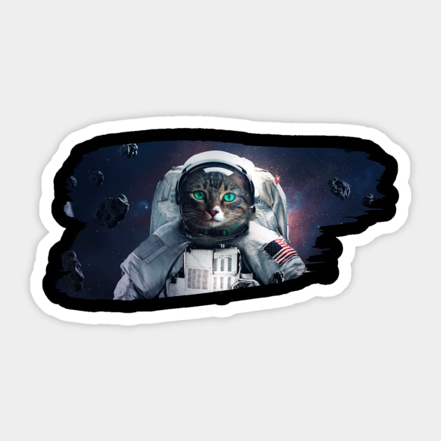 Cat Astronaut Funny Animal Science Fiction Amazing Galaxy Sticker by mangobanana